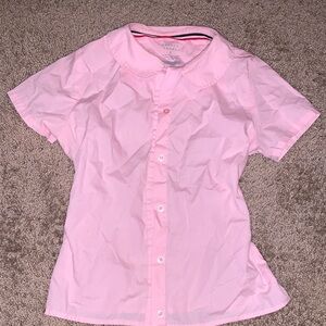 French Toast Light Pink Button Up Peter-Pan Collar